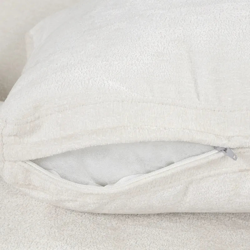 White Velvet Armchair with Rubberwood Frame-8