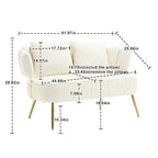 Modern Upholstered Armsofa Tufted Sofa with Metal Frame