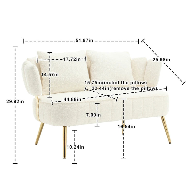 Modern Upholstered Armsofa Tufted Sofa with Metal Frame-36