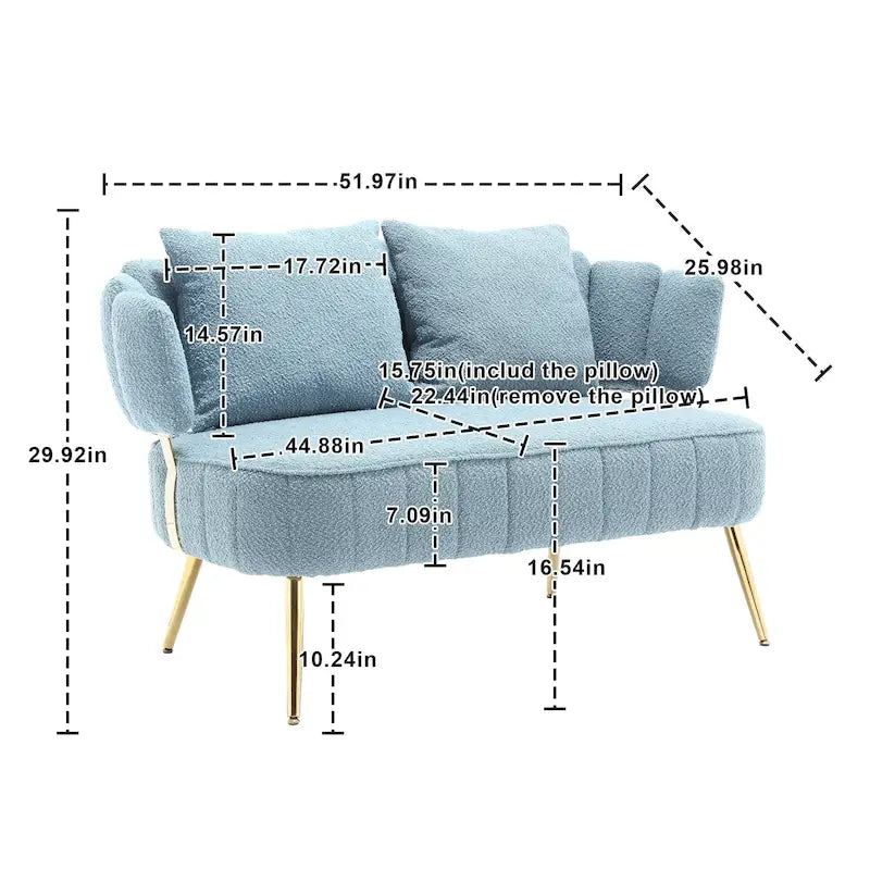 Modern Upholstered Armsofa Tufted Sofa with Metal Frame-37