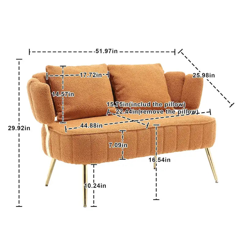 Modern Upholstered Armsofa Tufted Sofa with Metal Frame-39