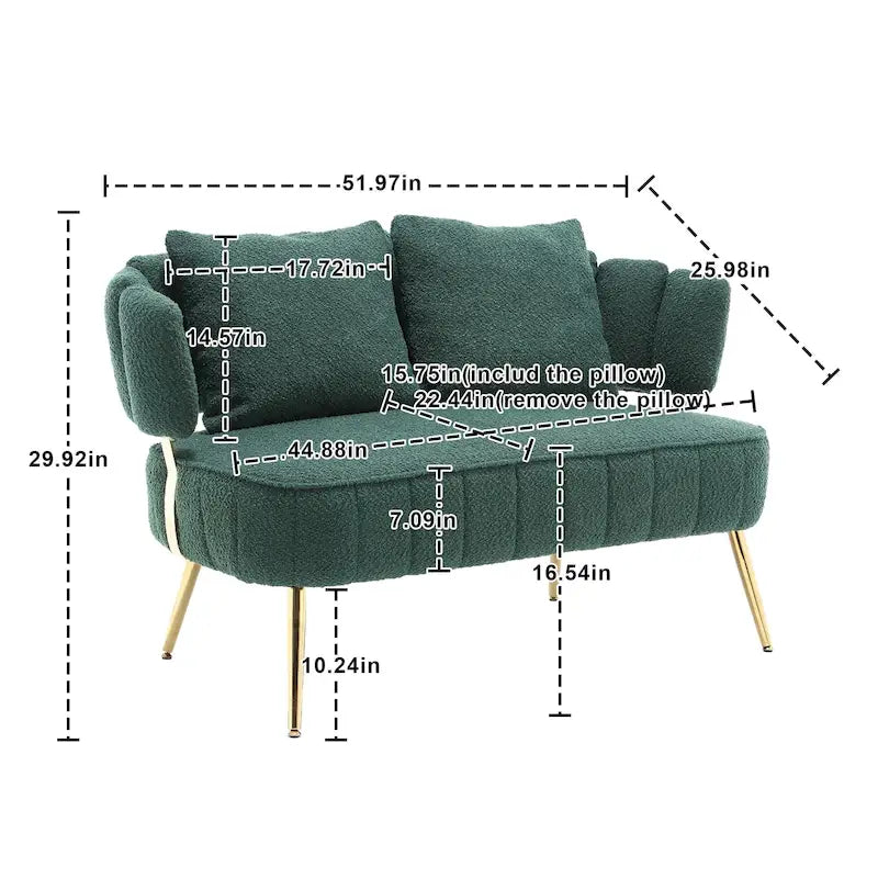 Modern Upholstered Armsofa Tufted Sofa with Metal Frame-40