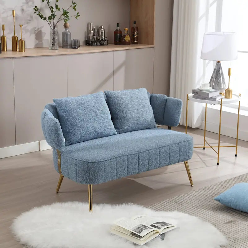 Modern Upholstered Armsofa Tufted Sofa with Metal Frame-5