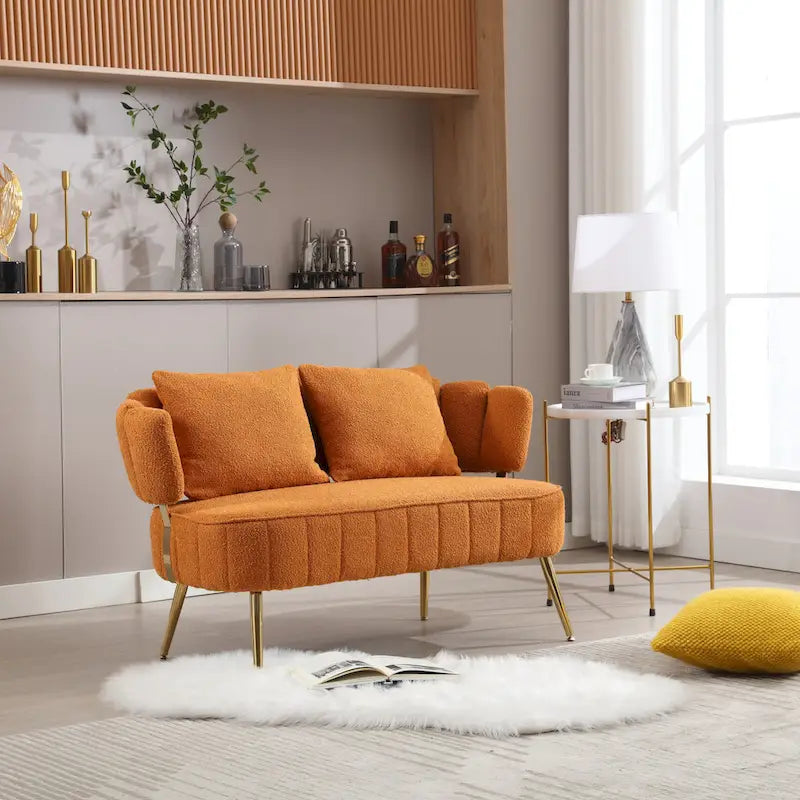 Modern Upholstered Armsofa Tufted Sofa with Metal Frame-7