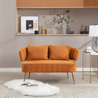 Modern Upholstered Armsofa Tufted Sofa with Metal Frame