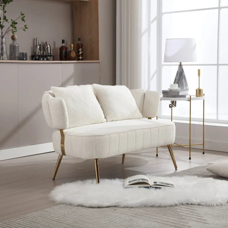 Modern Upholstered Armsofa Tufted Sofa with Metal Frame-17