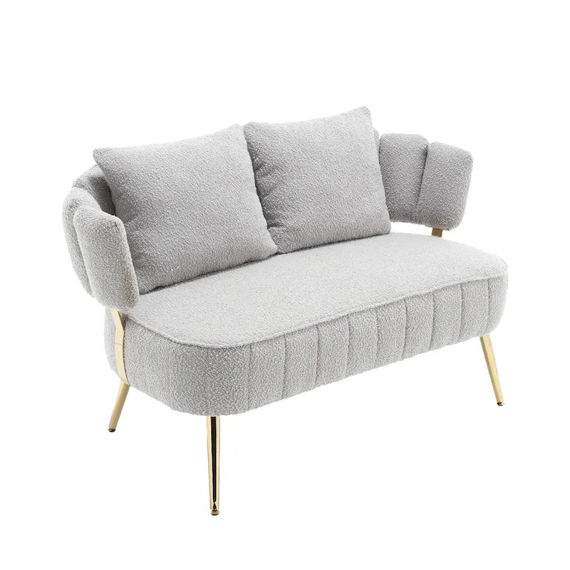 Modern Upholstered Armsofa Tufted Sofa with Metal Frame
