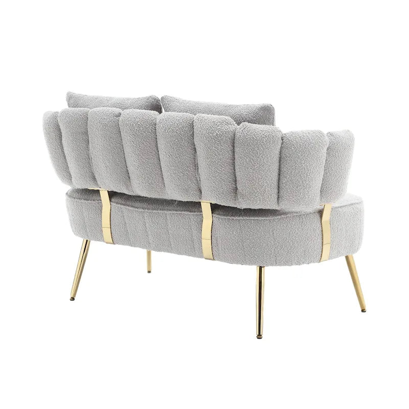 Modern Upholstered Armsofa Tufted Sofa with Metal Frame-23