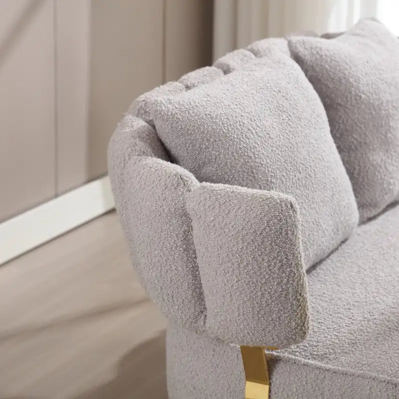 Modern Upholstered Armsofa Tufted Sofa with Metal Frame-24