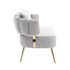 Modern Upholstered Armsofa Tufted Sofa with Metal Frame