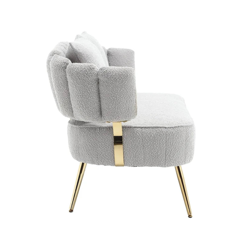 Modern Upholstered Armsofa Tufted Sofa with Metal Frame-26