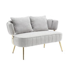 Modern Upholstered Armsofa Tufted Sofa with Metal Frame