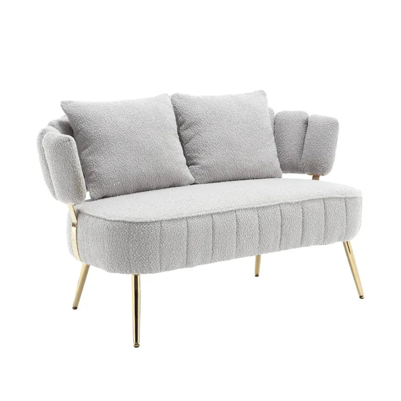 Modern Upholstered Armsofa Tufted Sofa with Metal Frame-29