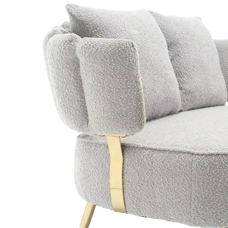 Modern Upholstered Armsofa Tufted Sofa with Metal Frame-32