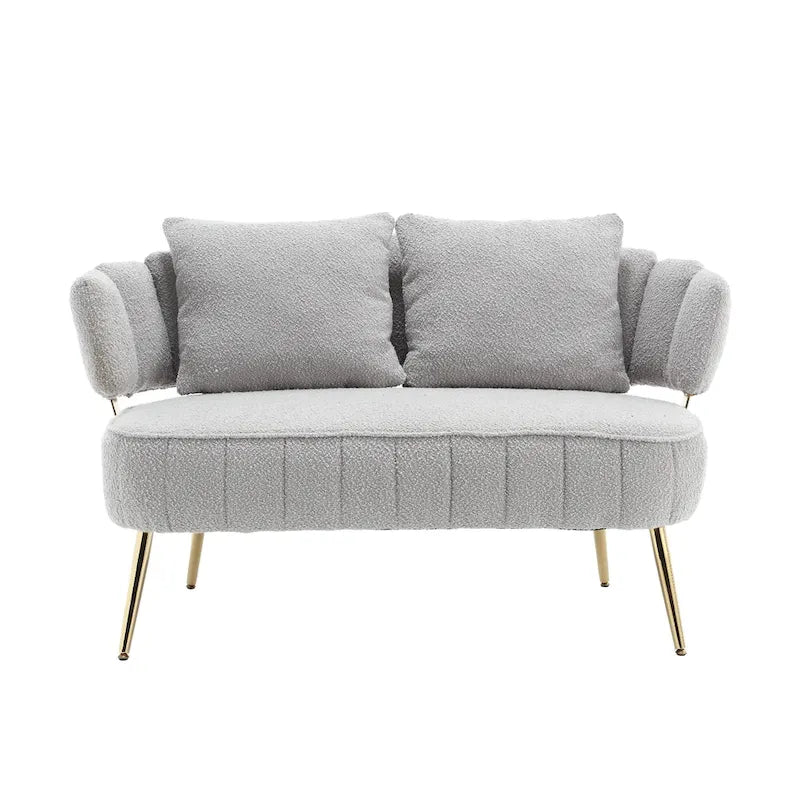 Modern Upholstered Armsofa Tufted Sofa with Metal Frame-34
