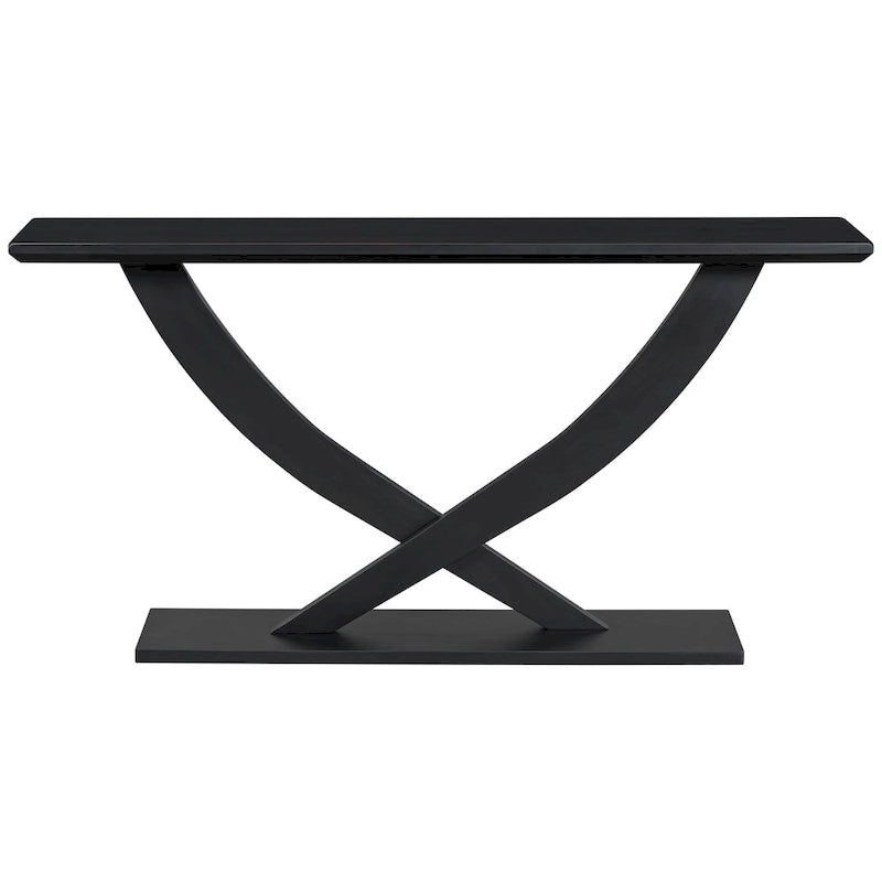 Rustic Console Table with Cross-Leg Design - 57 Inch-3