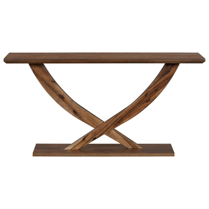 Rustic Console Table with Cross-Leg Design - 57 Inch-12