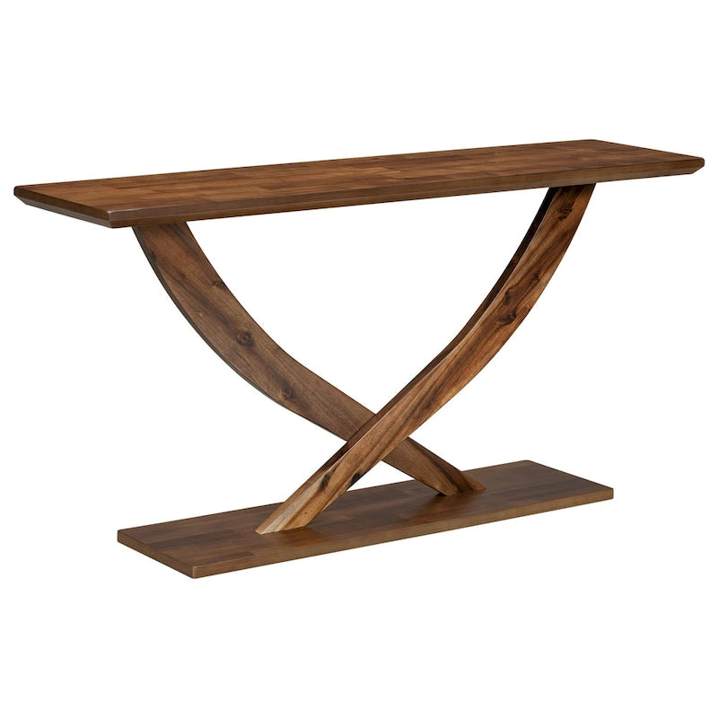 Rustic Console Table with Cross-Leg Design - 57 Inch-13