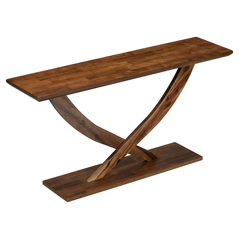 Rustic Console Table with Cross-Leg Design - 57 Inch-14