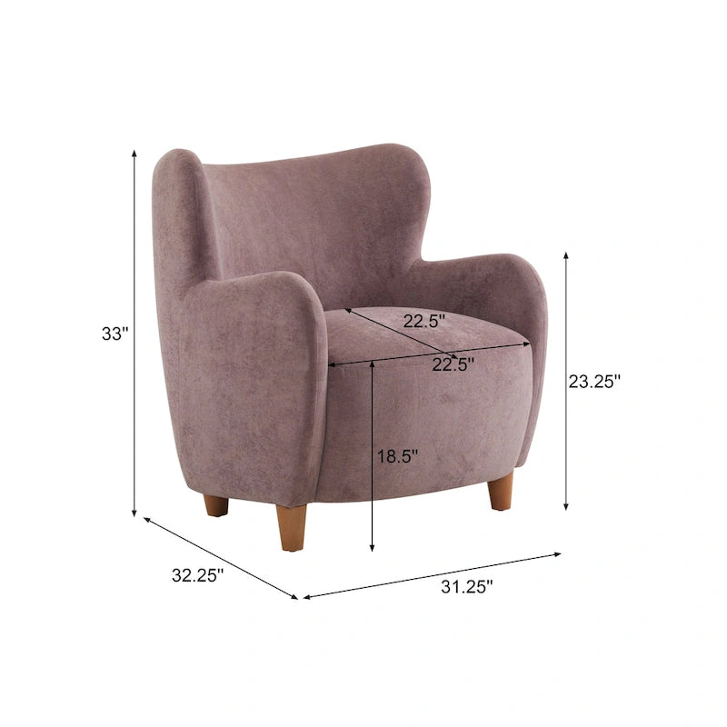 Fabric Wingback Accent Chair - Single Seat-17