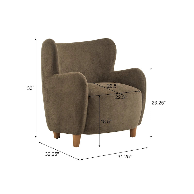 Fabric Wingback Accent Chair - Single Seat-28