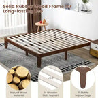 King Size 14 Wooden Bed Frame Mattress Platform Wood Slats