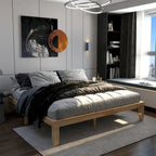 King Size 14 Wooden Bed Frame Mattress Platform Wood Slats