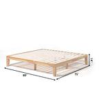 King Size 14 Wooden Bed Frame Mattress Platform Wood Slats