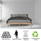 King Size 14 Wooden Bed Frame Mattress Platform Wood Slats