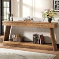Vintage Brown 2-Tier Console Table - 70.87" Long Narrow Entryway Table