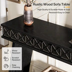 Vintage Brown 2-Tier Console Table - 70.87" Long Narrow Entryway Table