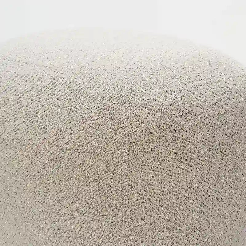 Beige Boucle Round Ottoman Footstool 23" Wide-18