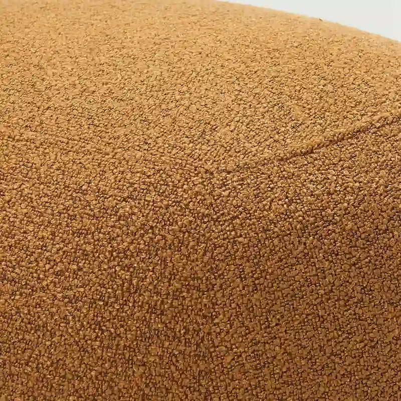 Beige Boucle Round Ottoman Footstool 23" Wide-33