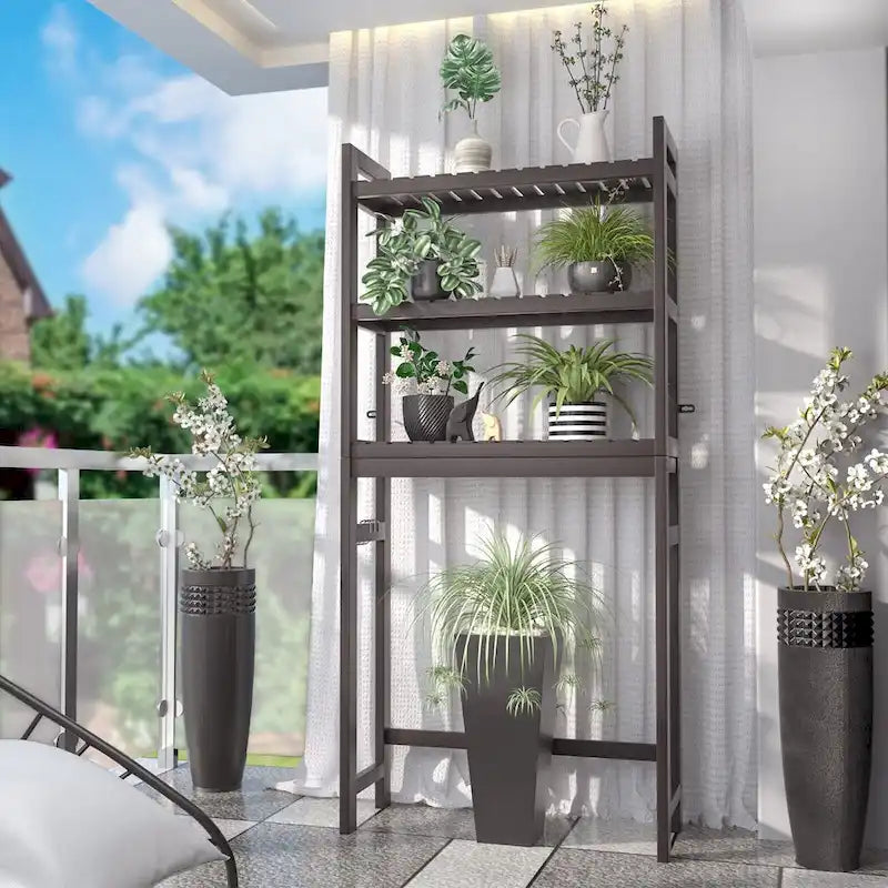 Over The Toilet Storage Shelf, Bamboo 3-Tier Above Toilet Storage Rack with 3 Hooks-13