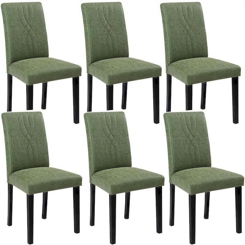 Upholstered Dining Chairs Set of 6 Modern Fabric and High Back & Solid Wood Legs, Parson Dining Chairs (Set of 6)-26