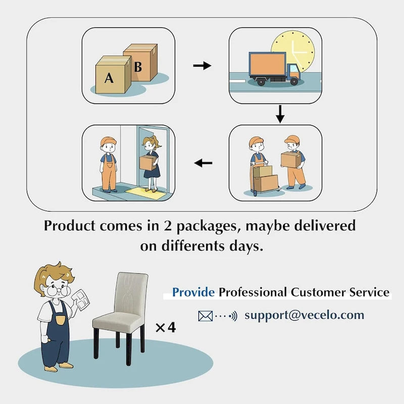 Upholstered Dining Chairs Set of 6 Modern Fabric and High Back & Solid Wood Legs, Parson Dining Chairs (Set of 6)-6