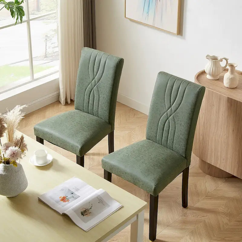 Upholstered Dining Chairs Set of 6 Modern Fabric and High Back & Solid Wood Legs, Parson Dining Chairs (Set of 6)-14