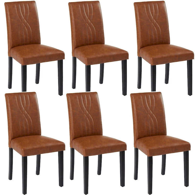 Upholstered Dining Chairs Set of 6 Modern Fabric and High Back & Solid Wood Legs, Parson Dining Chairs (Set of 6)-15