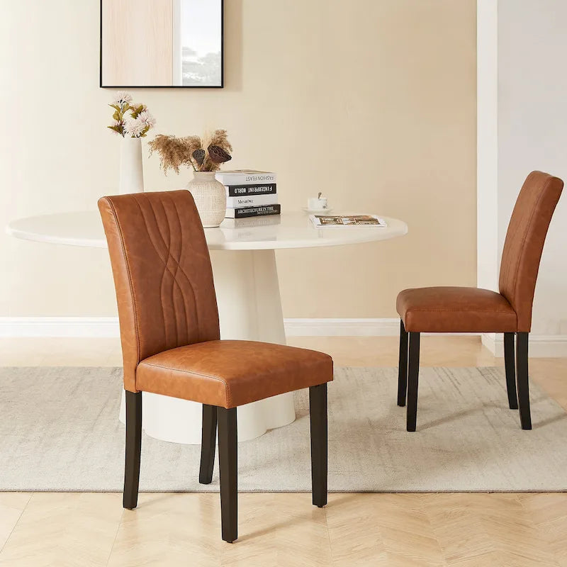 Upholstered Dining Chairs Set of 6 Modern Fabric and High Back & Solid Wood Legs, Parson Dining Chairs (Set of 6)-18