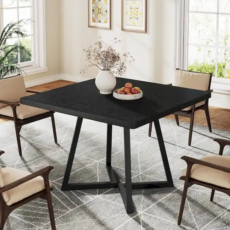 Industrial Dinner Table with Metal Base-23