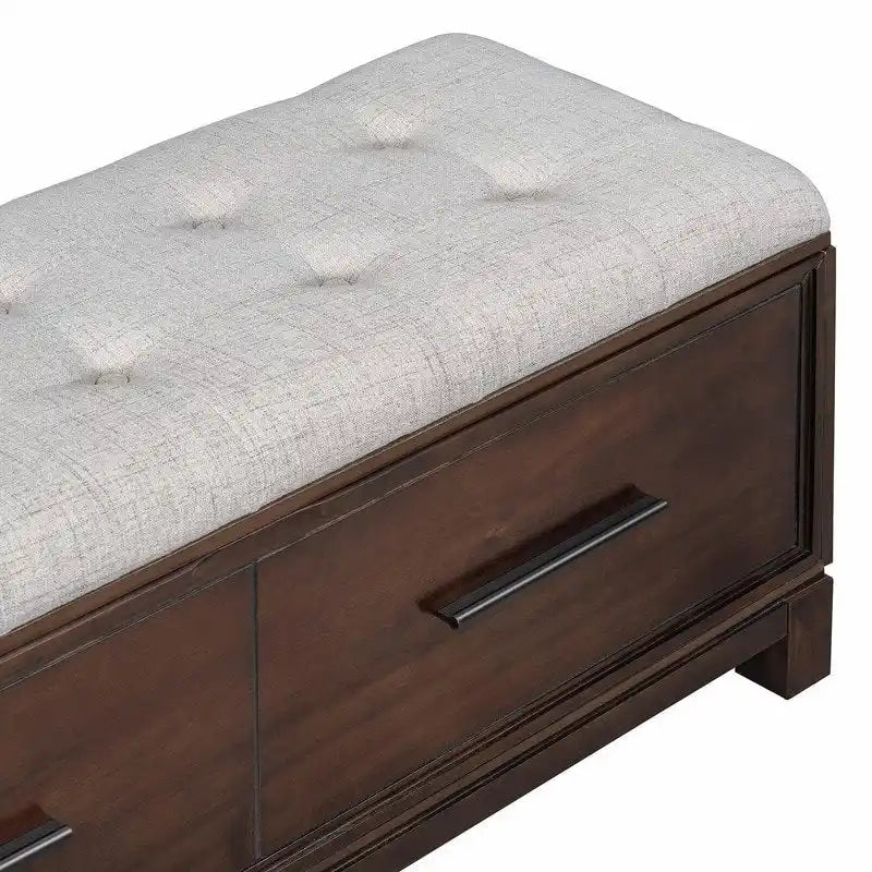 Shoe Bench with Removable Cushion and Hidden Storage for Entryway and Living Room Organization-21