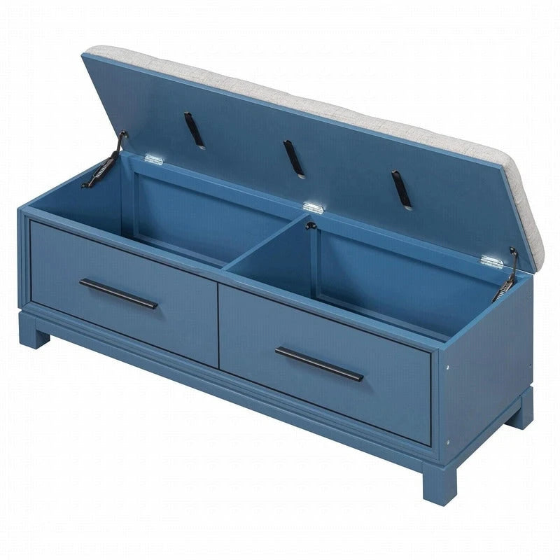 Shoe Bench with Removable Cushion and Hidden Storage for Entryway and Living Room Organization-36