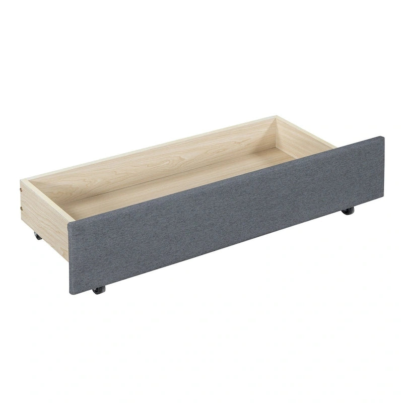 Gray Full Size Upholstered Daybed with Two Storage Drawers-13