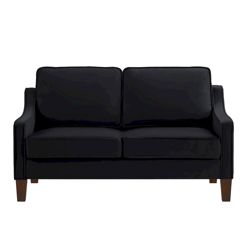 Modern Velvet Loveseat Sofa with Wooden Legs - 29.00 x 51.50 x 34.25-3