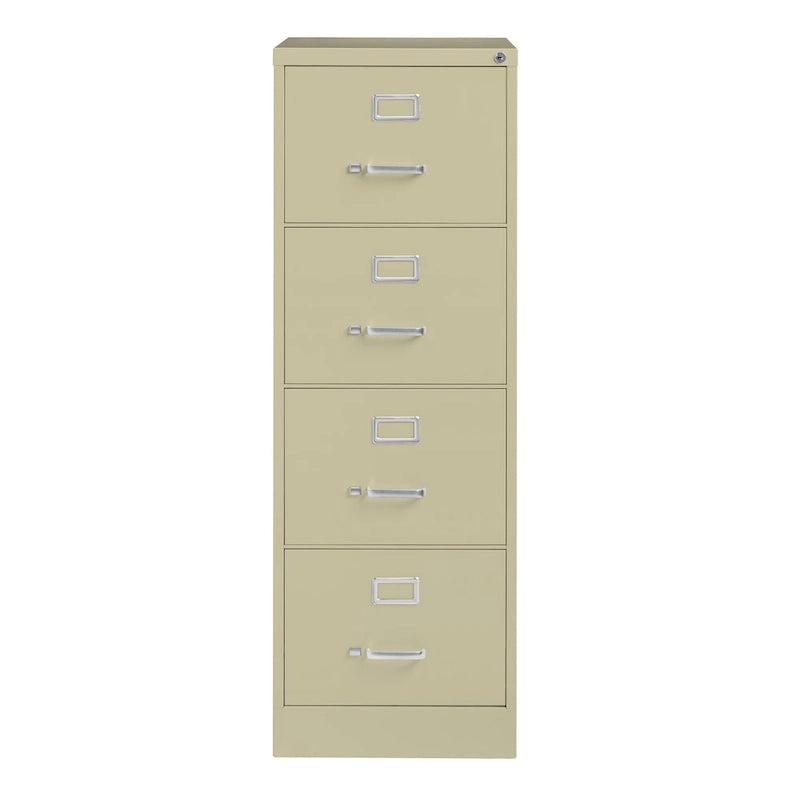 4-Drawer Legal Size Vertical File Cabinet - Putty/Black/Grey