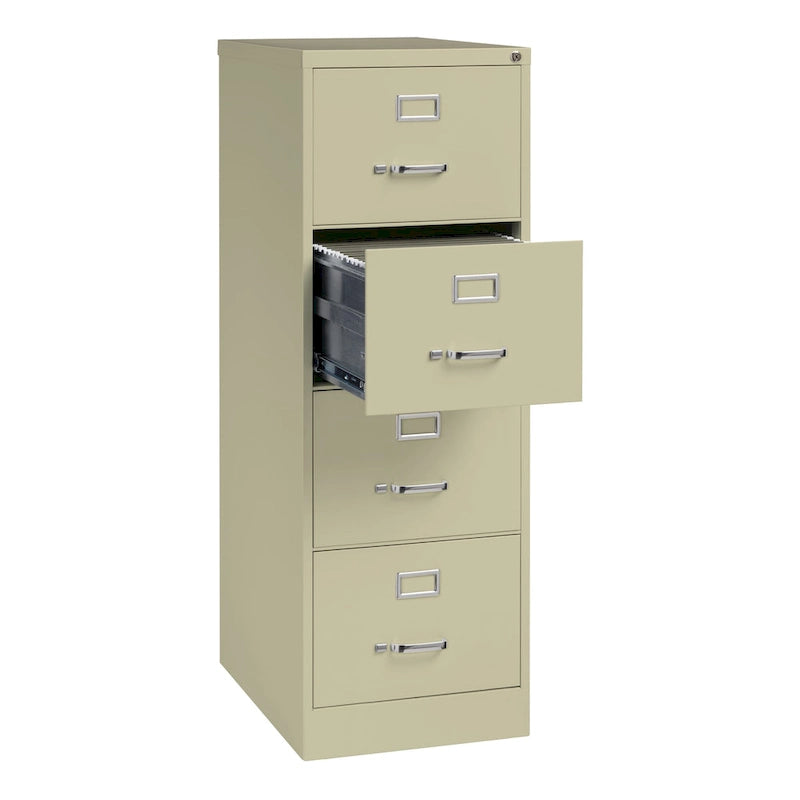 4-Drawer Legal Size Vertical File Cabinet - Putty/Black/Grey-10