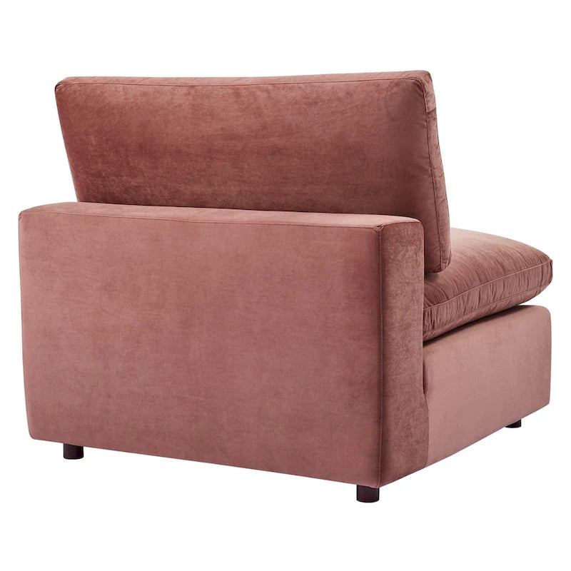 Performance Velvet Armless Chair - Down Filled-6