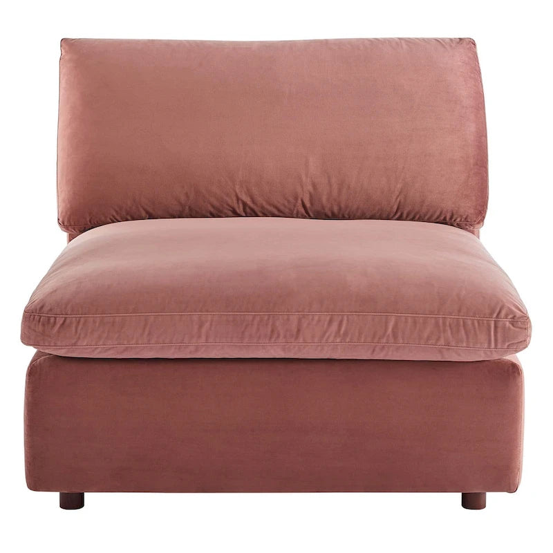 Performance Velvet Armless Chair - Down Filled-7