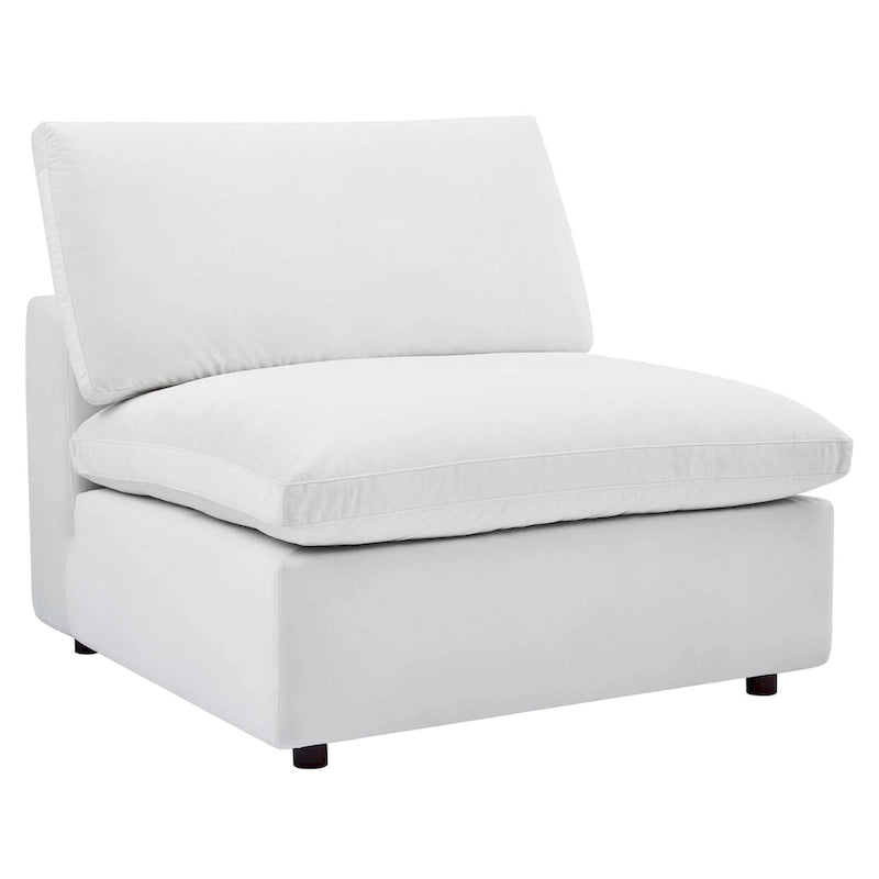 Performance Velvet Armless Chair - Down Filled-12