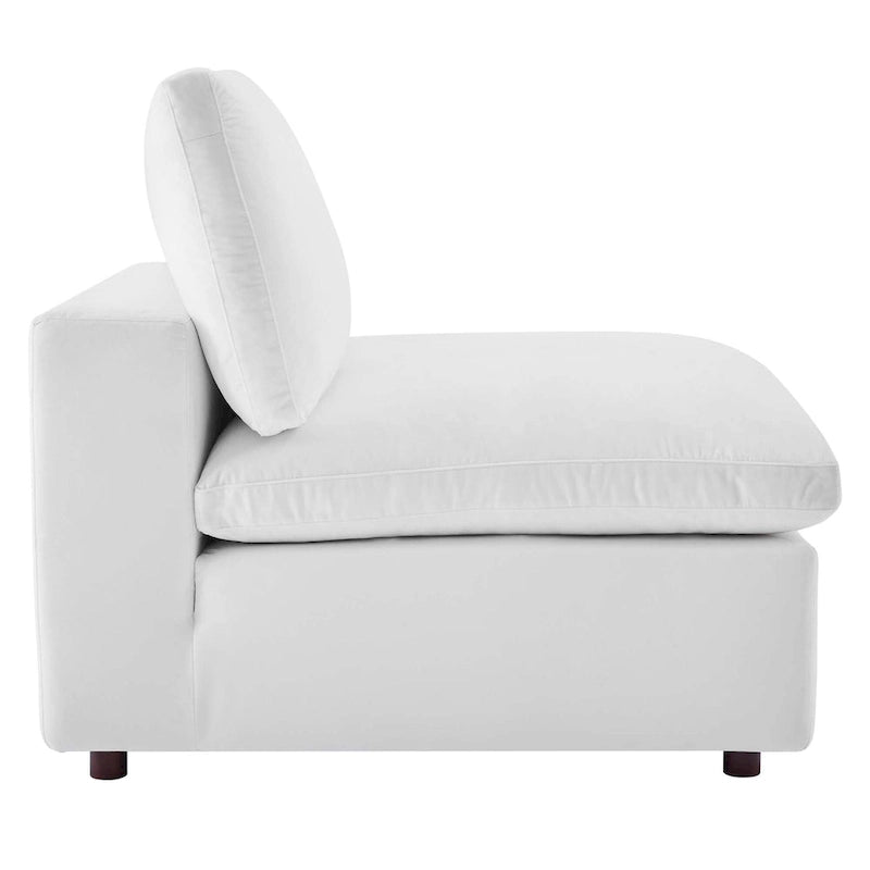 Performance Velvet Armless Chair - Down Filled-13